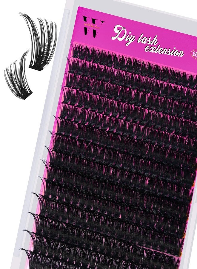 WLFRHD Lash Clusters 280PCS Individual Lashes D Curl Eyelash Clusters Mixed Length Cluster Eyelash Extensions Clusters Lashes with Thin Band Soft False Eyelashes DIY at Home(80D,D-Mix9-16mm) - Image 1